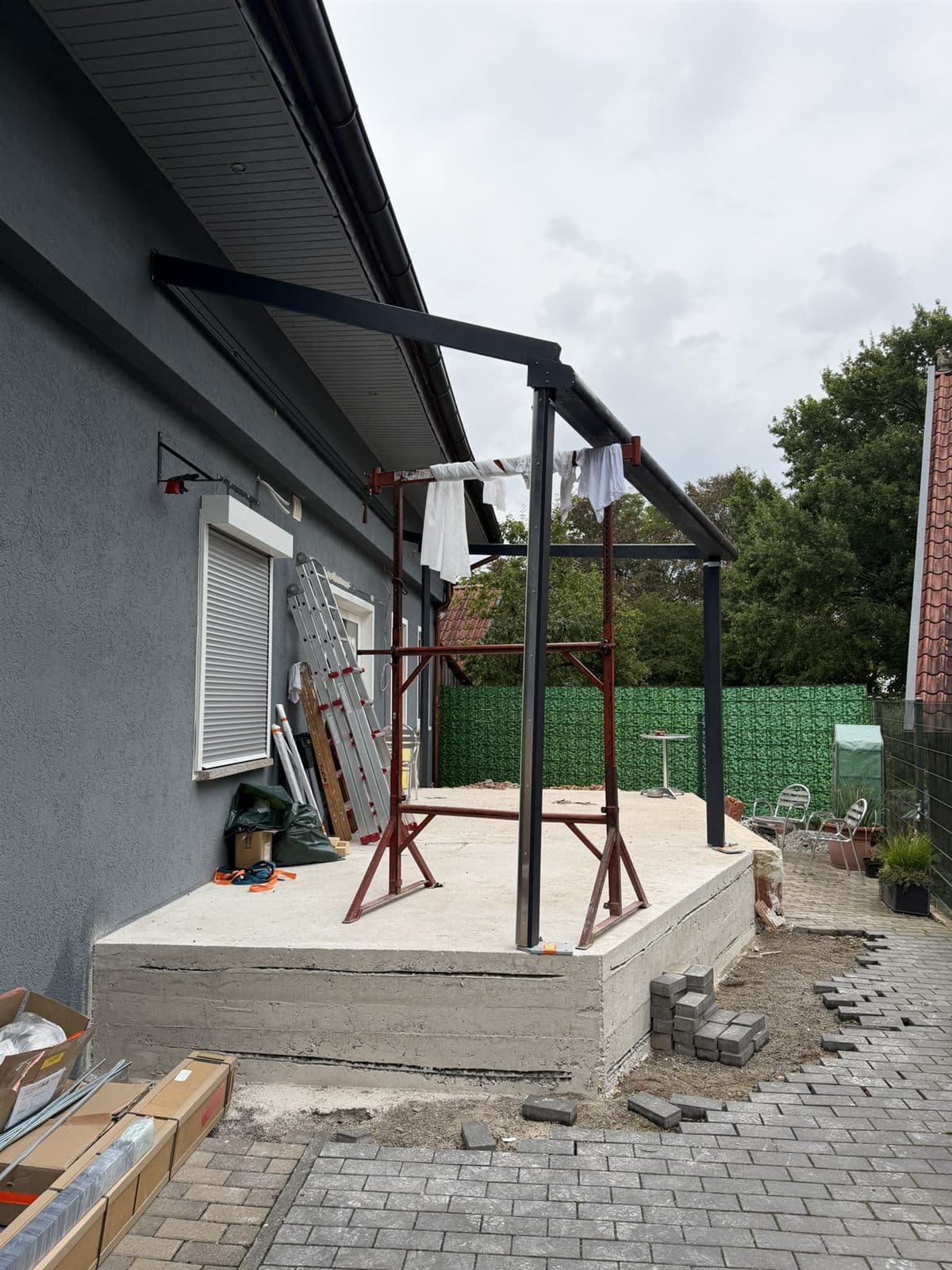 Kalter Wintergarten in Sonderform im Bau in Bückeburg